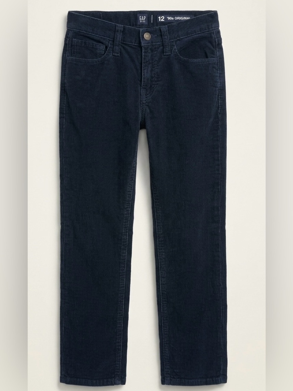 GAP Kids Boys Dark Navy 90s Original Straight Corduroy Pants - size 12/13